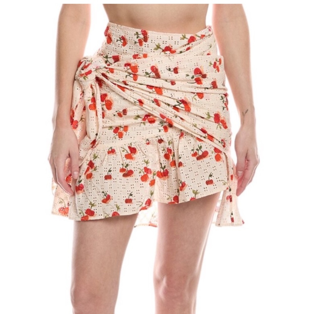 Farm Rio Pitanga Cream Cherry Eyelet Ruffles Coverup - Picture 3 of 4